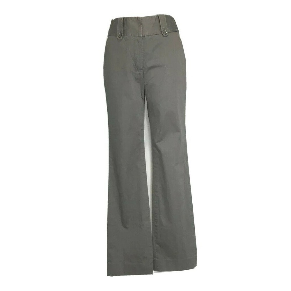 Etcetera Dress Pant 4 Gray Wide Waist Button Belt Loop Trouser Pocket CAREER